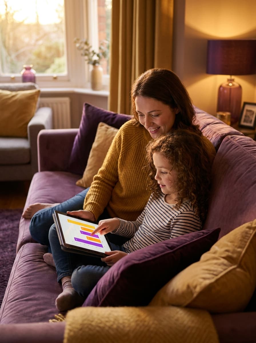 Parent and child sharing a calm practice moment together